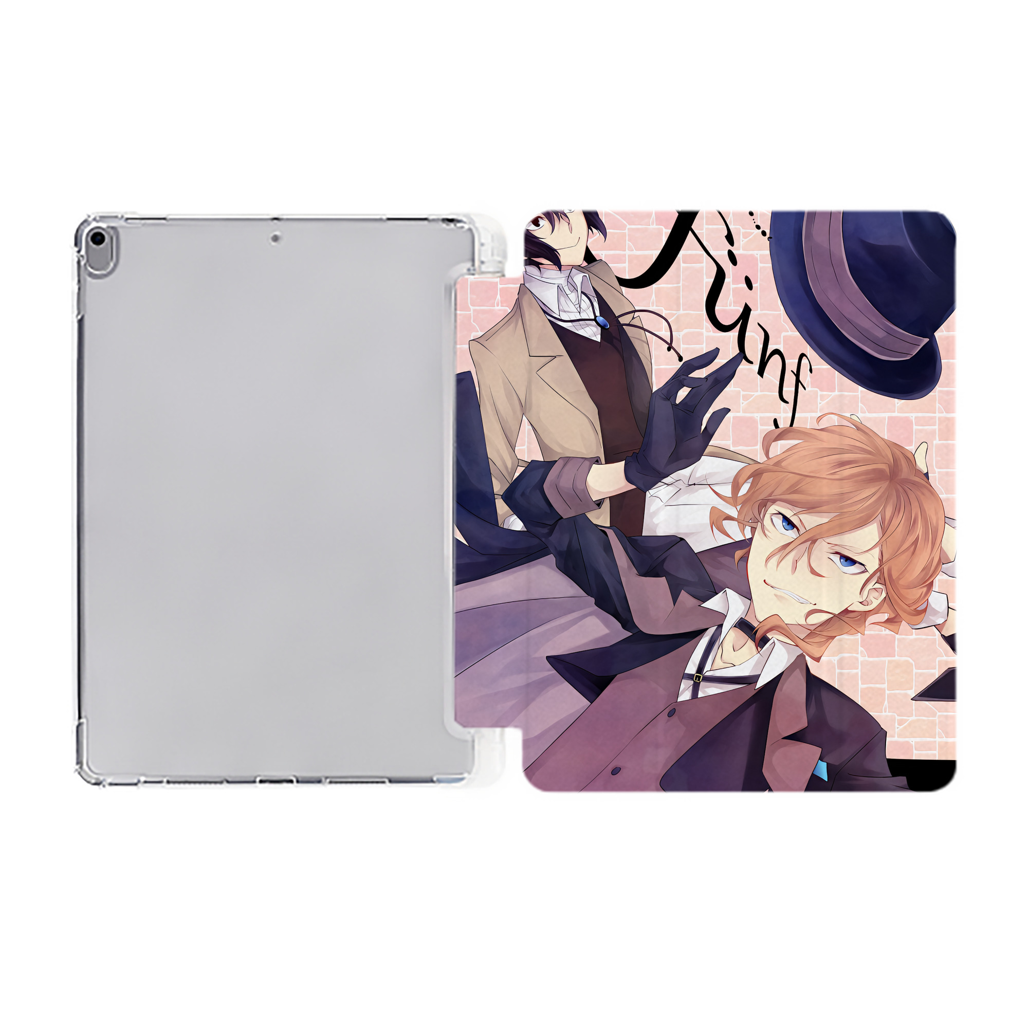 （画像用） 文豪ストレイドッグス Bungo Stray Dogs IPad ケース ペン収納付き 三つ折りスタンド PUレザー×シリコン 対応機種9.5/10.5/10.9インチ